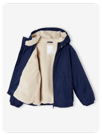 Jungen Anorak mit Teddyfleece-Futter - marine